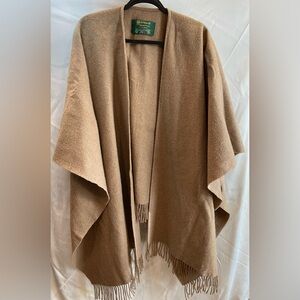 Vintage 100% Lambs Wool Cape/Wrap by John Hanly for L.L. Bean Woven In Ireland